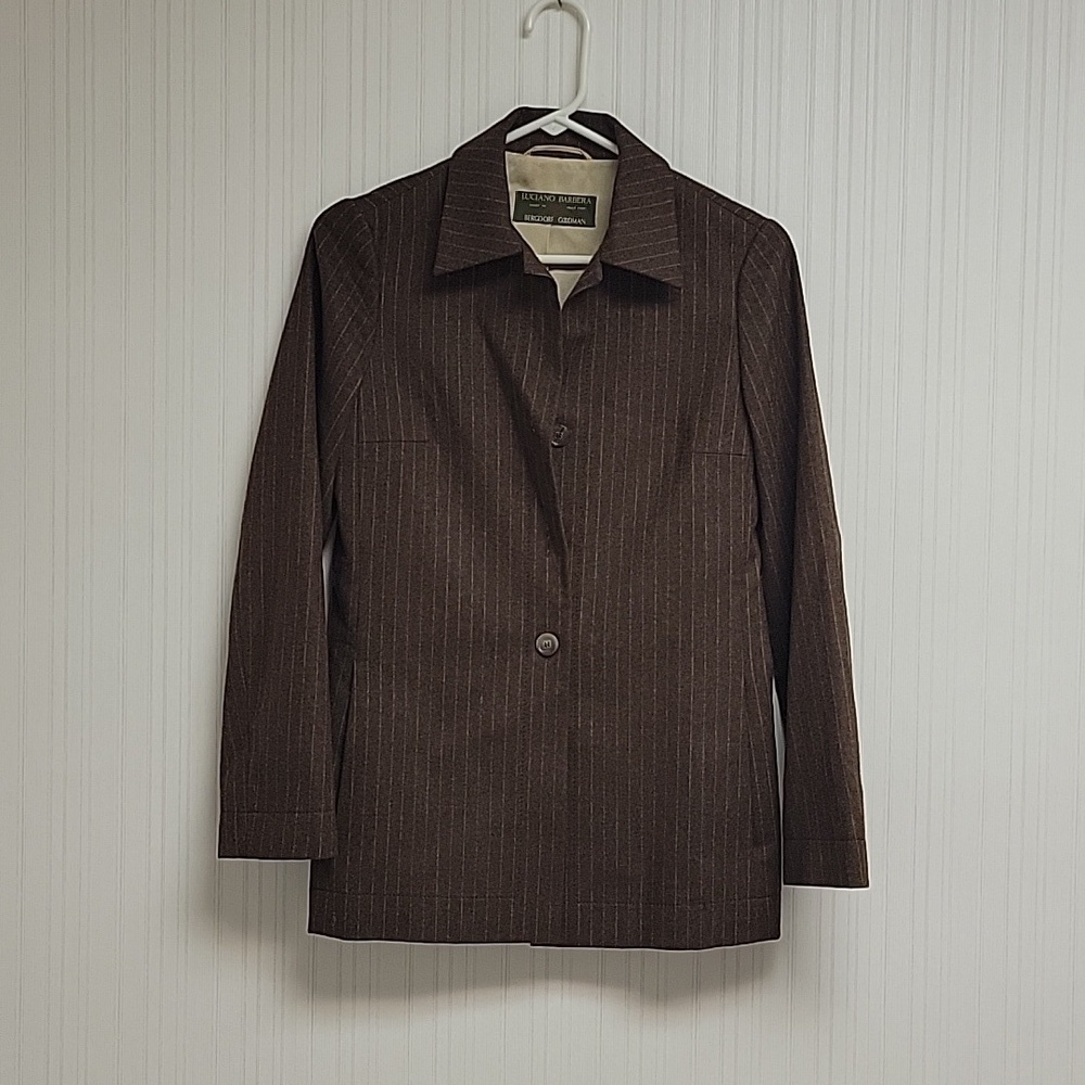 Luciano Barbara wool & cashmere blazer sz 4 office old money quiet luxury